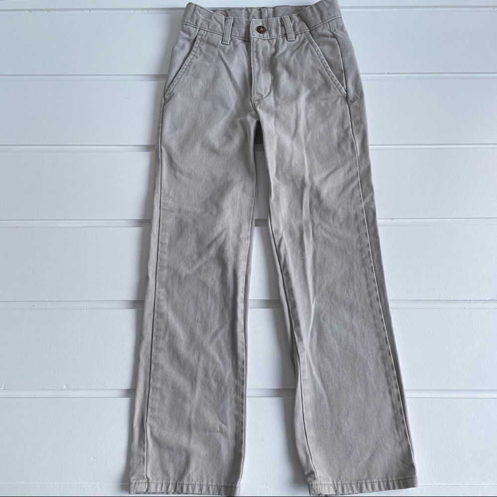 Izod Boys Casual Slim Fit 199% Cotton Khaki Pants Size 8